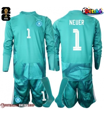 Německo Manuel Neuer #1 Brankář Domácí dres komplet pro Děti MS 2026 Dlouhým Rukávem (+ Krátké kalhoty)